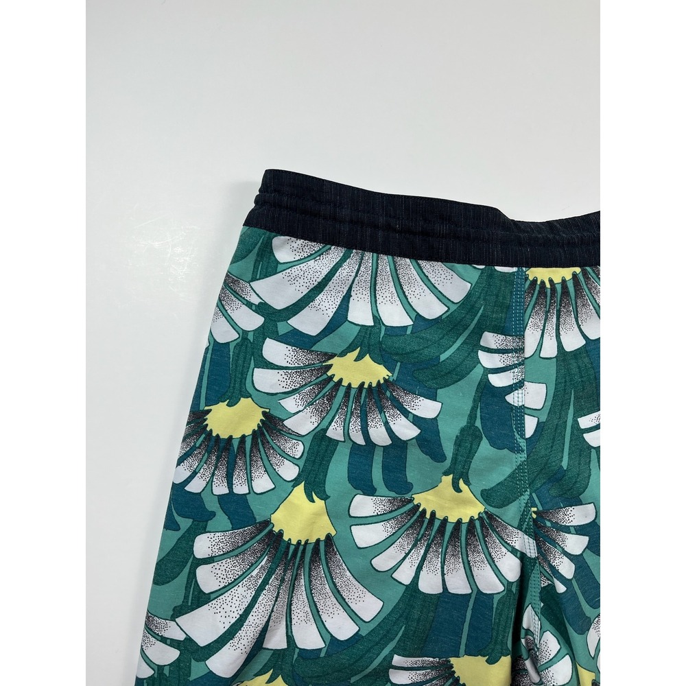 Vissla Mens 32 Board Shorts Upcycled Coconut Stretch Tropical Leaf Print Teal - Picture 7 of 11